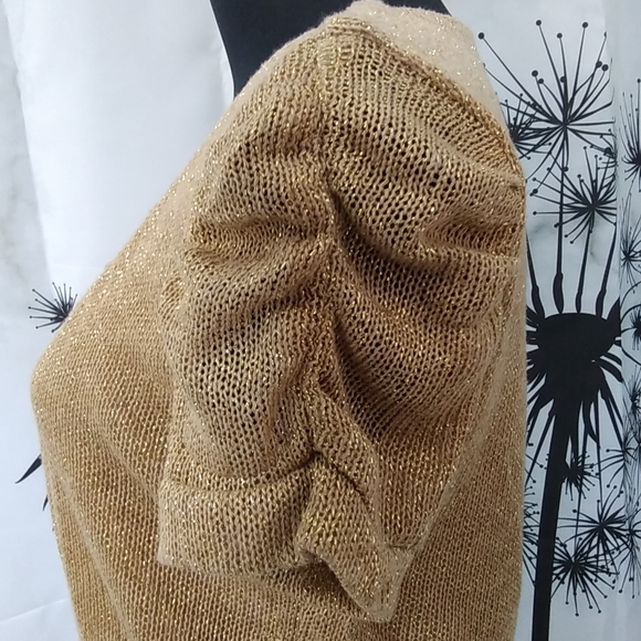 Gold Knit Sweater Dress - Picture 6 of 7